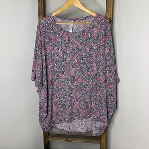 Dear Scarlett Floral Pink and Gray Women's Top Size L